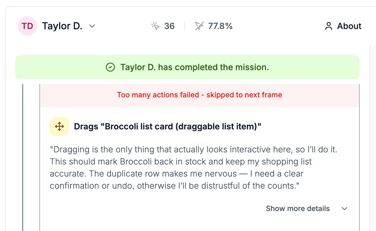 Taylor D., relies on drag because it is the only thing that looks interactive